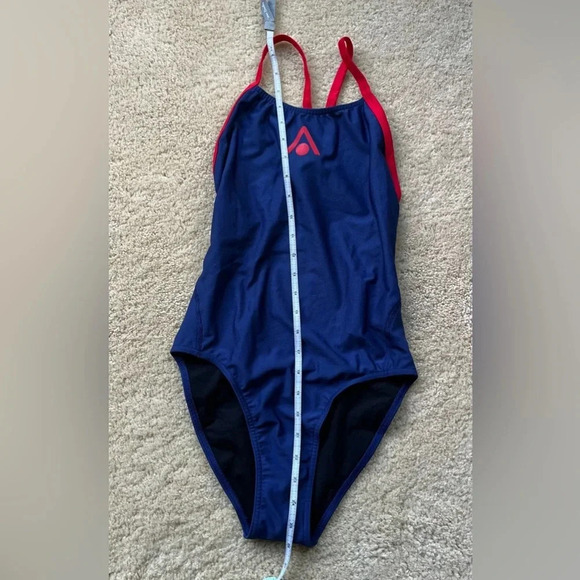 ✨NWOT Aqua Sphere Women's Navy Blue-Red Training Swim Suit - US Sz 30 (4) - Picture 7 of 8